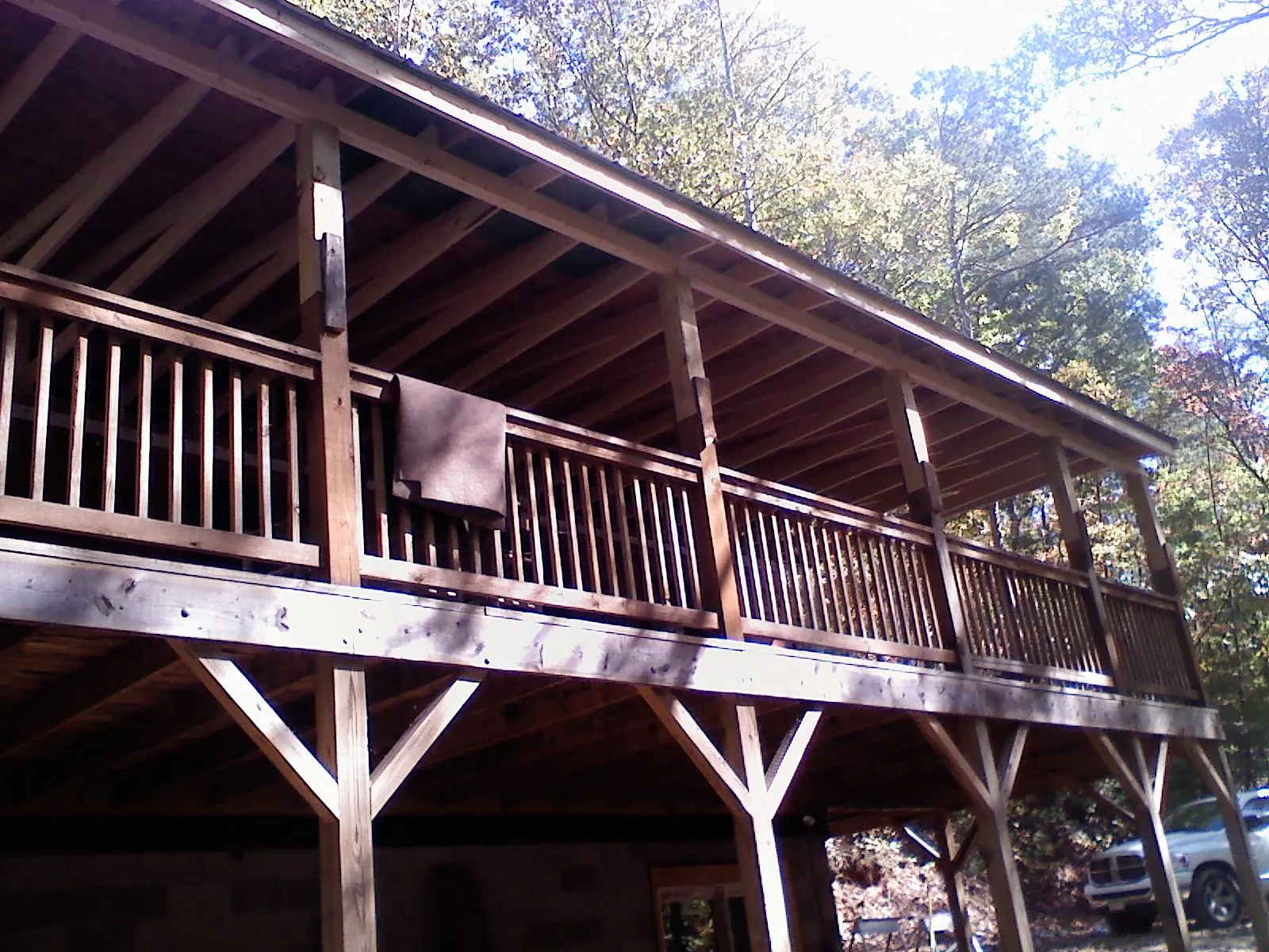 Timber framing under a new elevated porch and deck — Roof Leak Repair in Hockessin by Roofing Brothers